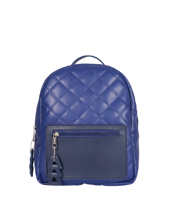 Blue quilted mini backpack